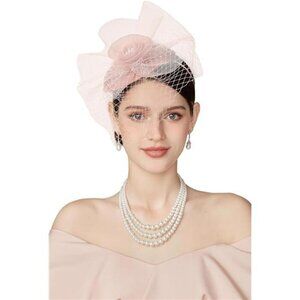 Tea Party Hat Kentucky Fascinator Derby Flower Pink